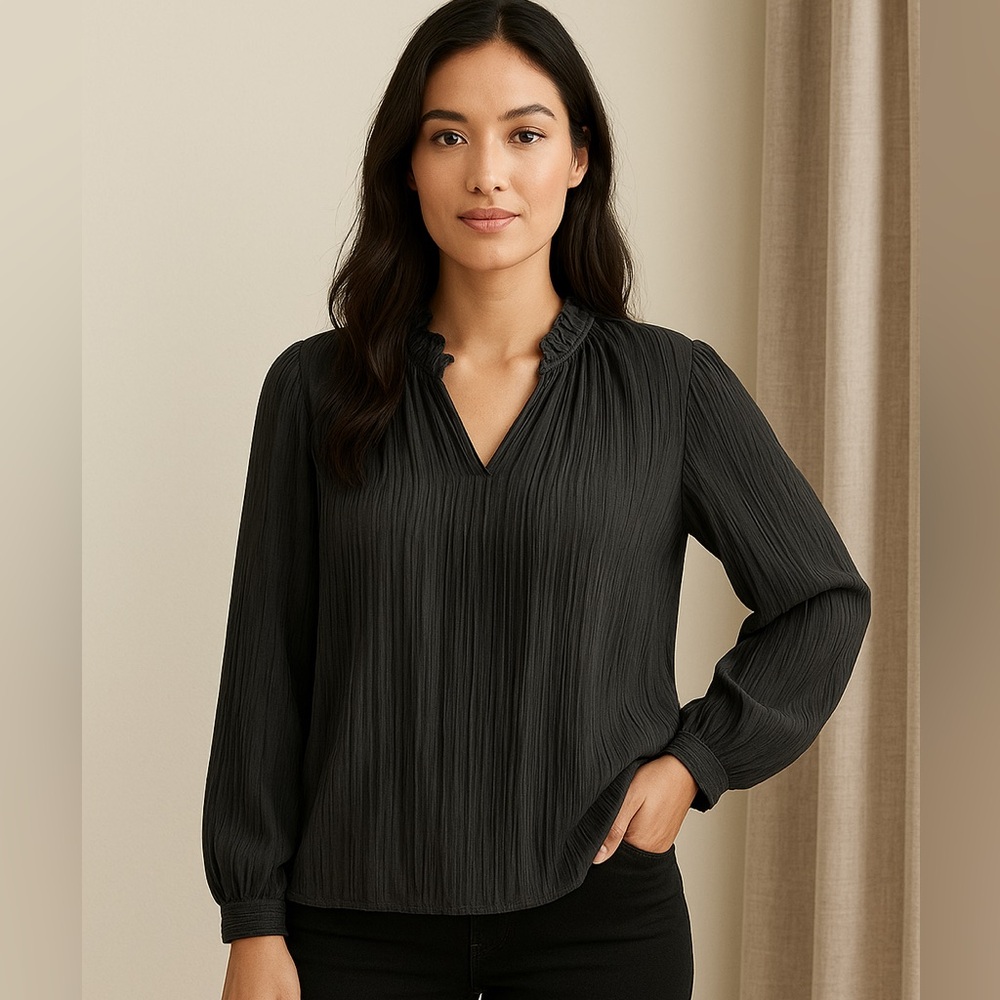 Anna grace pleated top blouse women’s‎ size medium